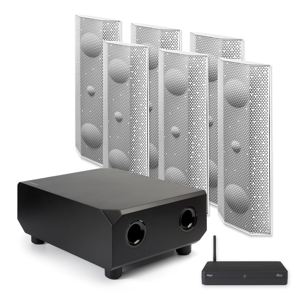 Lithe Audio 5.1 Wireless Surround Sound Cinema System – WiSA Cinema Hub & iO1 Speakers