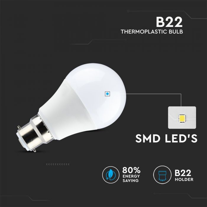 LED B22 LAMP 9W WW 806lm 200° 3PCS/PACK