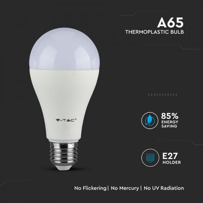 LED Bulb SAMSUNG Chip 17W E27 A65 Plastic Warm White