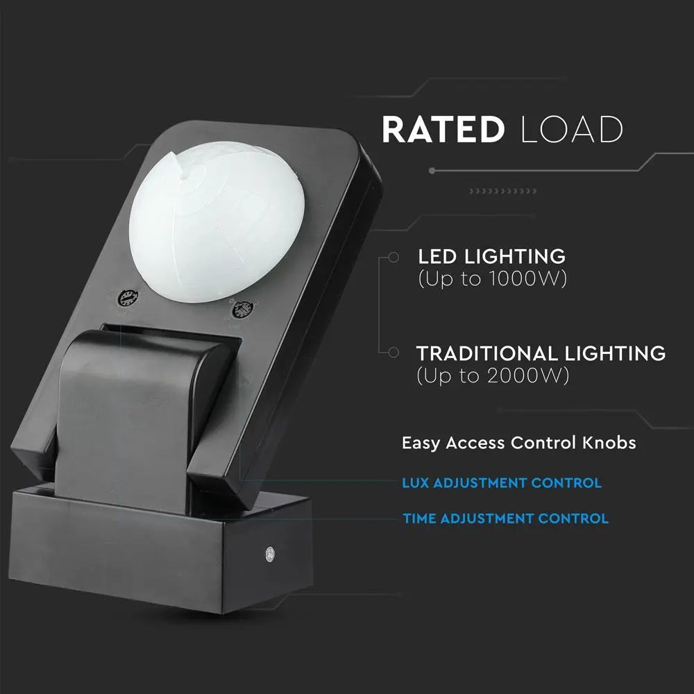Infrared Motion Sensor Black 360Ã‚Â° 1000W Adjustable