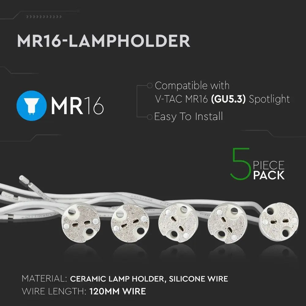 MR16 Ceramic Lamp Holder Silicon Cable 5pcs