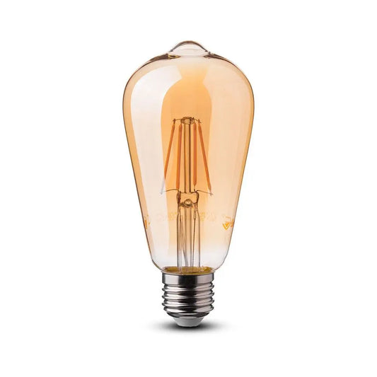 LED Bulb 6W E27 Filament Patent Amber Cover ST64 Warm White