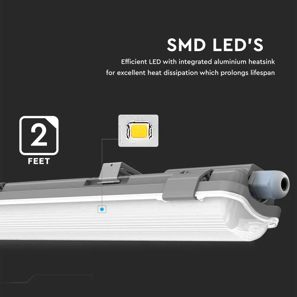 LED Waterproof Lamp Fitting 120cm 1x18W 6400K