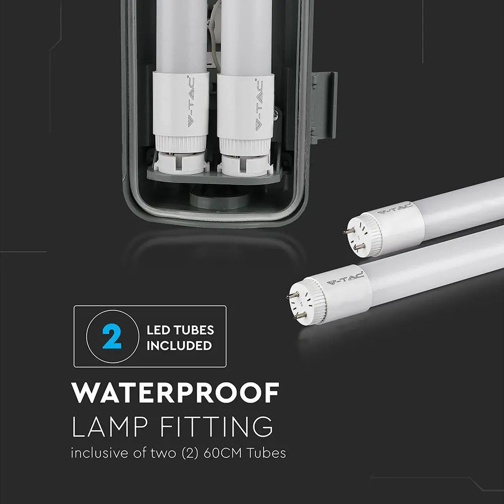 LED Waterproof Lamp Fitting 60cm 2x10W 6400K