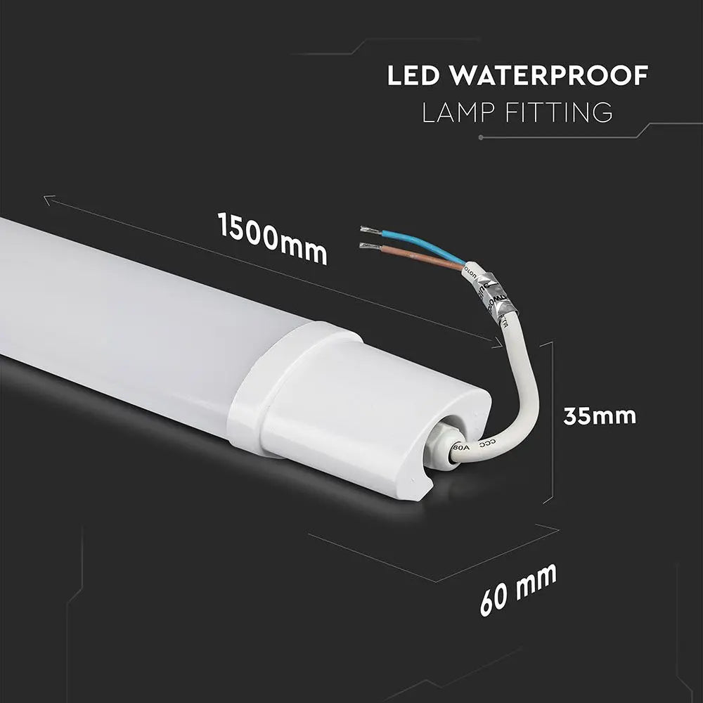 LED Waterproof Fitting S-Series 1500mm 48W 6400K