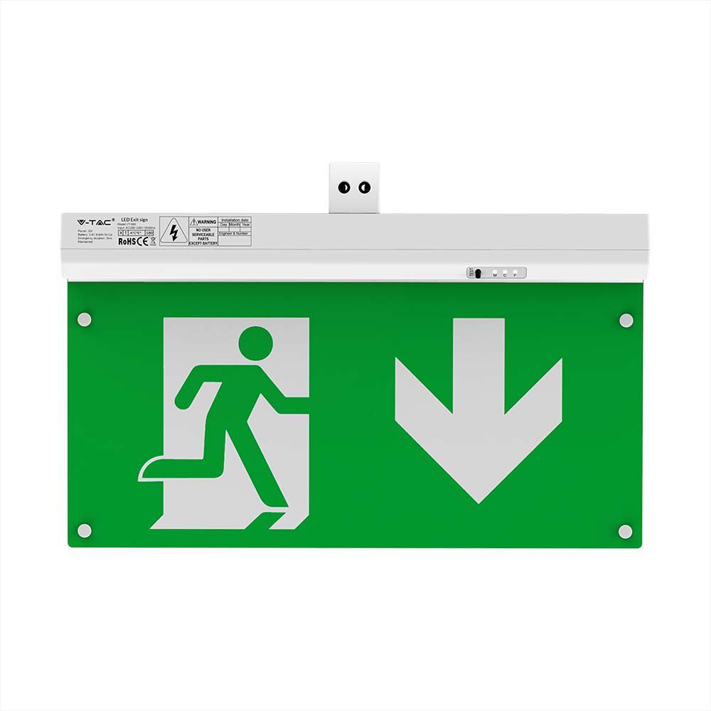 LED EMERGENCY EXIT LIGHT 4IN1 SELF TEST BUTTON RF CONTROL 2.5W 100lm CW