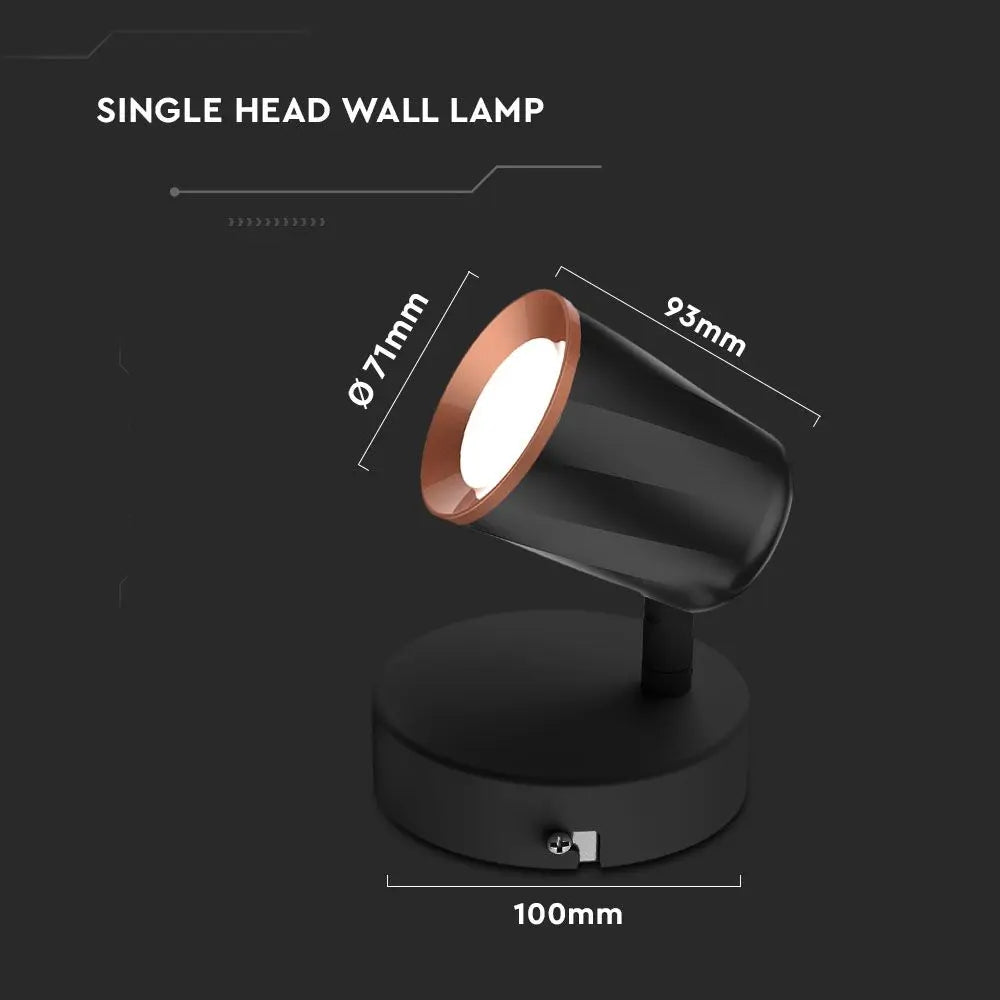 6W LED Wall Lamp Warm White Black