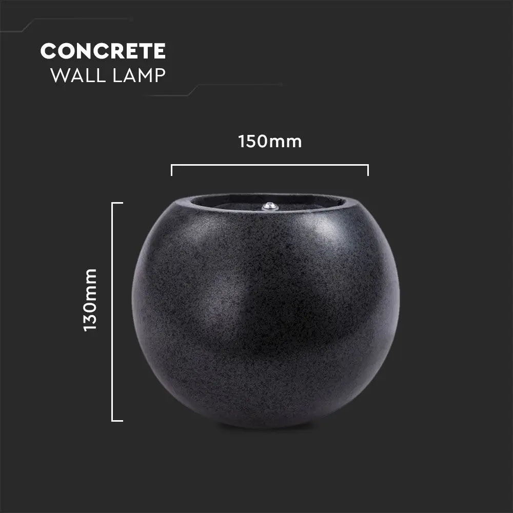 G9 LED Concrete Wall Lamp Round Dark Grey