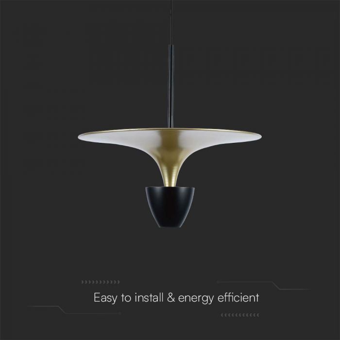 LED PENDANT LIGHT 9W WW 1000lm BLACK+GOLD 300x1400mm