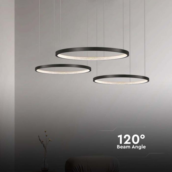LED PENDANT LIGHT CRYSTAL ACRYLIC INSIDE 57W DL 6840lm 1510x910x1080mm BLACK