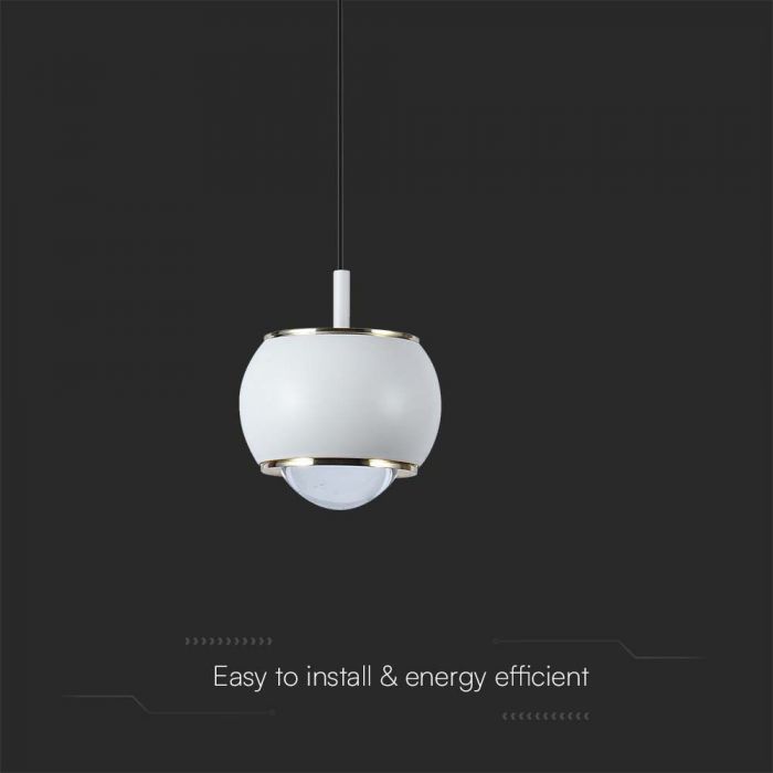 LED PENDANT LIGHT 9W WW 1000lm 120° 100x1230mm WHITE