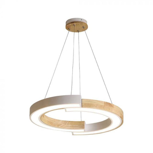 LED PENDANT LIGHT 32W WW 4000lm 430x370x1120mm White+Wood
