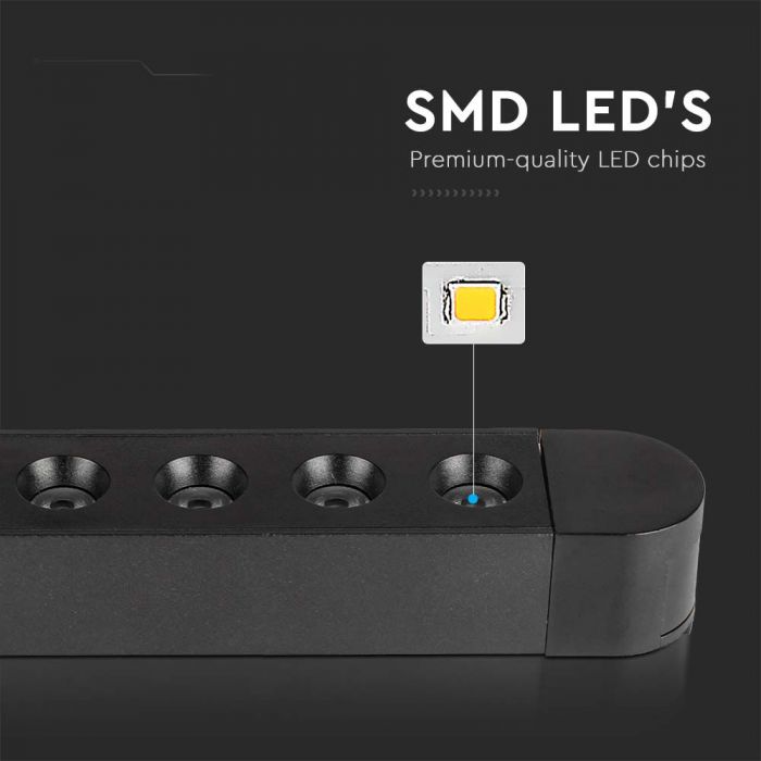LED MAGNETIC ULTRA THIN TRACK LIGHT-GRILLE LIGHT 12W WW 1100lm 35° 26x24x273mm BLACK
