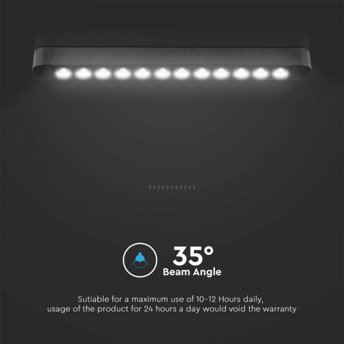 LED MAGNETIC ULTRA THIN TRACK LIGHT-GRILLE LIGHT 12W CW 1100lm 35° 26x24x273mm BLACK