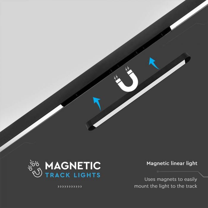 LED MAGNETIC ULTRA THIN TRACK LIGHT-FLOOD LIGHT 18W DL 2000lm 82° 26x24x385mm BLACK