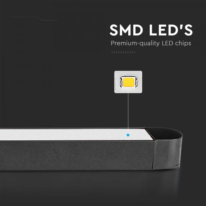 LED MAGNETIC ULTRA THIN TRACK LIGHT-FLOOD LIGHT 22W DL 2500lm 81° 26x24x615mm BLACK