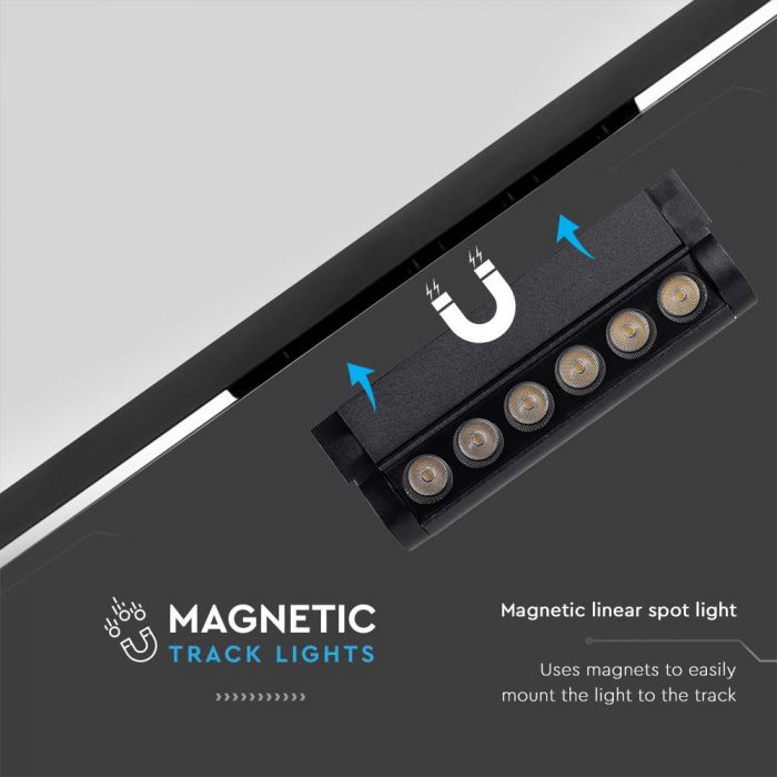LED MAGNETIC TRACK LIGHT ADJUSTABLE 5W WW 600lm 34° 52x33x145mm BLACK