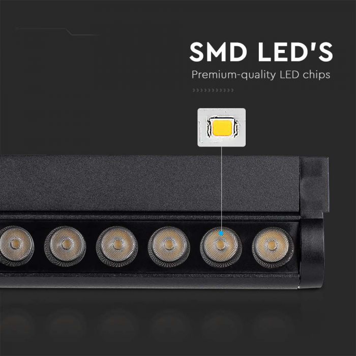 LED MAGNETIC TRACK LIGHT ADJUSTABLE 5W WW 600lm 34° 52x33x145mm BLACK