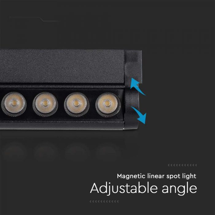 LED MAGNETIC TRACK LIGHT ADJUSTABLE 5W WW 600lm 34° 52x33x145mm BLACK