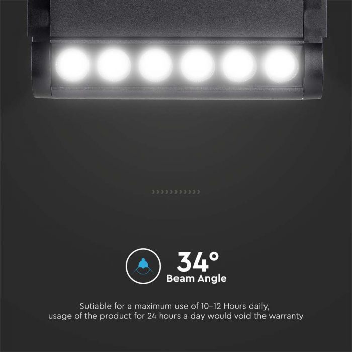 LED MAGNETIC TRACK LIGHT ADJUSTABLE 5W WW 600lm 34° 52x33x145mm BLACK