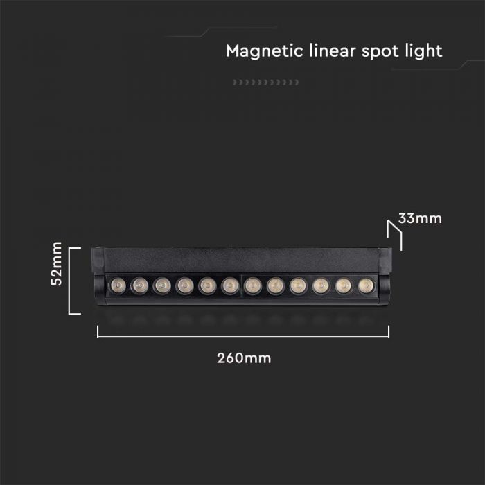 LED MAGNETIC PENDANT TRACK LIGHT 14W WW 1600lm 30° 40x128x1155mm BLACK