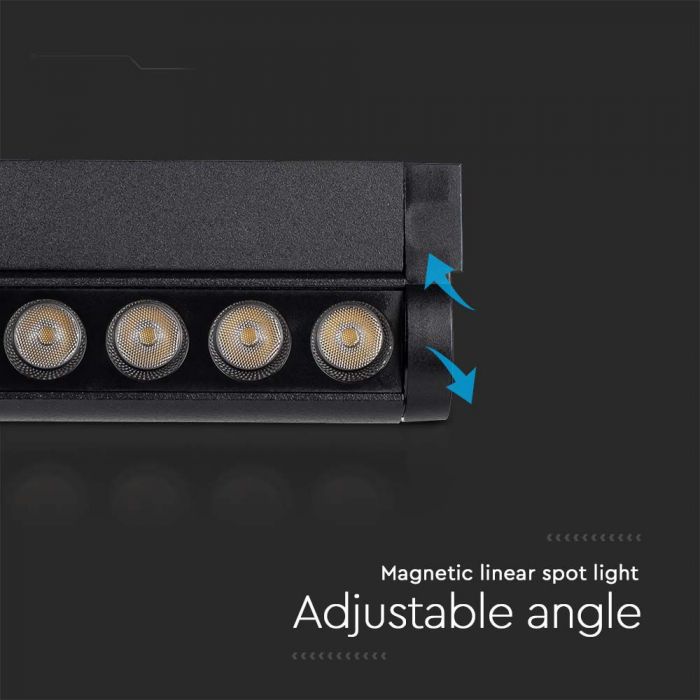 LED MAGNETIC TRACK LIGHT ADJUSTABLE 12W CW 1300lm 34° 52x33x260mm BLACK