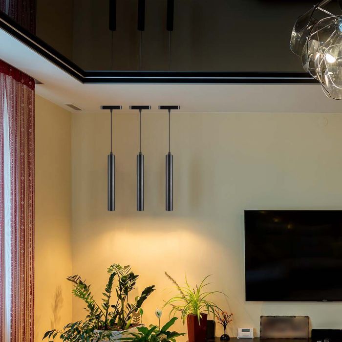 LED MAGNETIC PENDANT TRACK LIGHT 14W WW 1600lm 30° 40x128x1155mm BLACK