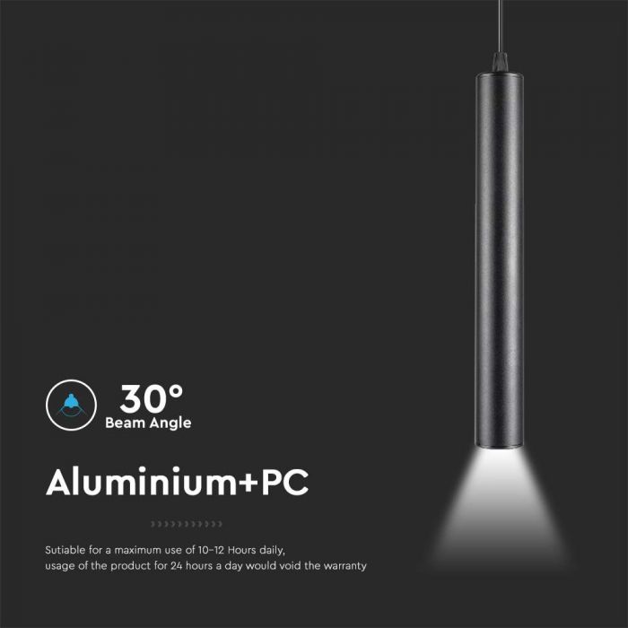 LED MAGNETIC PENDANT TRACK LIGHT 14W WW 1600lm 30° 40x128x1155mm BLACK
