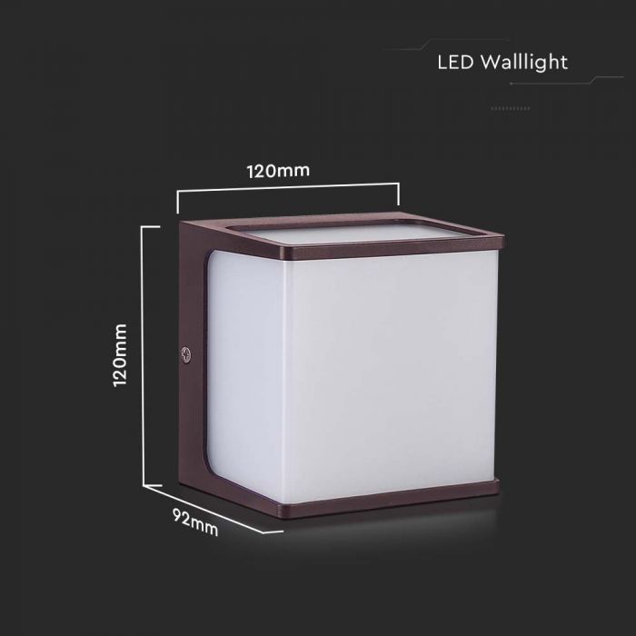 8W LED WALL LIGHT 3000K BROWN BODY IP65