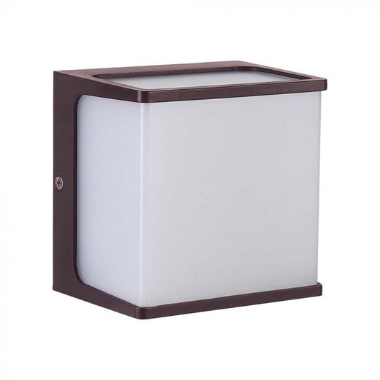 LED OUTDOOR WALL LIGHT BROWN 8W WW 750lm167° 120x120x92mm IP65