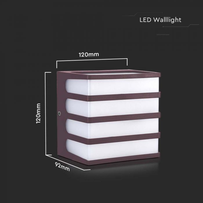 8W LED WALL LIGHT 4000K BROWN BODY IP65