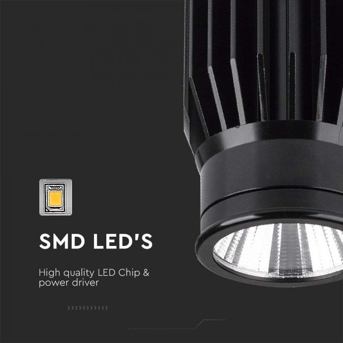 LED MODULE SPOT LIGHT ALUMINUM 18W DL 1900lm 34° 78x63x50mm BLACK