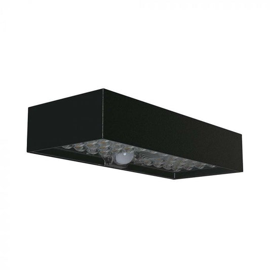 LED SOLAR WALL LIGHT 6W DL 900lm BRICK LITHIUM BATTERY 3.7V 3000mA 230x97x42.7mm BLACK IP65