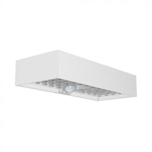 LED SOLAR WALL LIGHT 6W DL 900lm BRICK LITHIUM BATTERY 3.7V 3000mA 230x97x42.7mm WHITE IP65