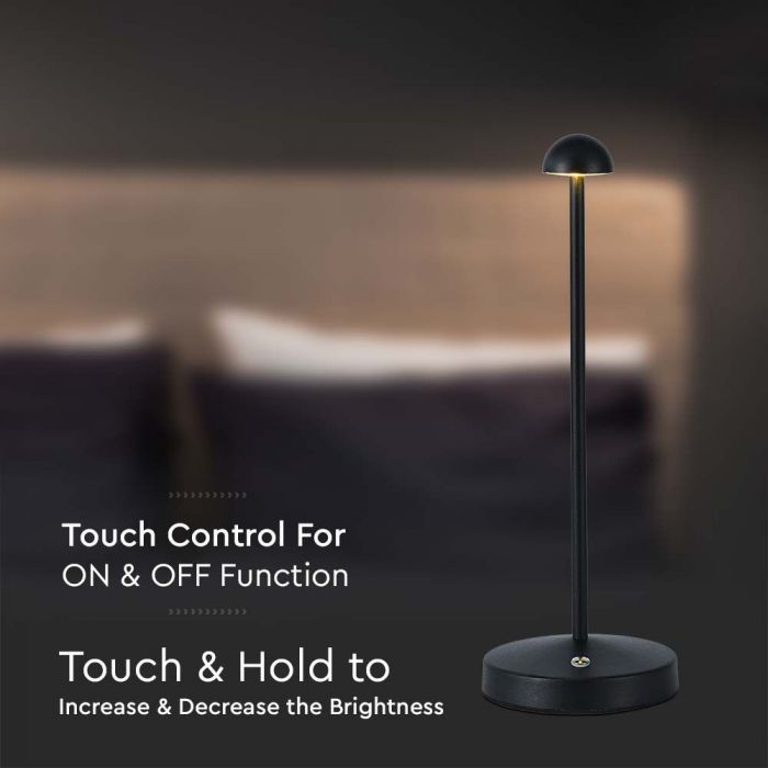 LED TABLE LAMP 3W 3IN1 130lm 120° 105x295 BLACK