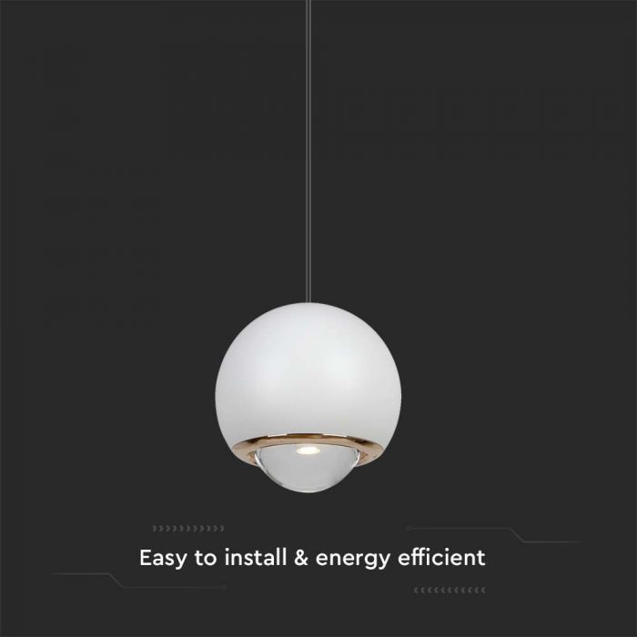 LED HANGING PENDANT LIGHT WHITE 6W WW 500lm 60° 100x2000mm