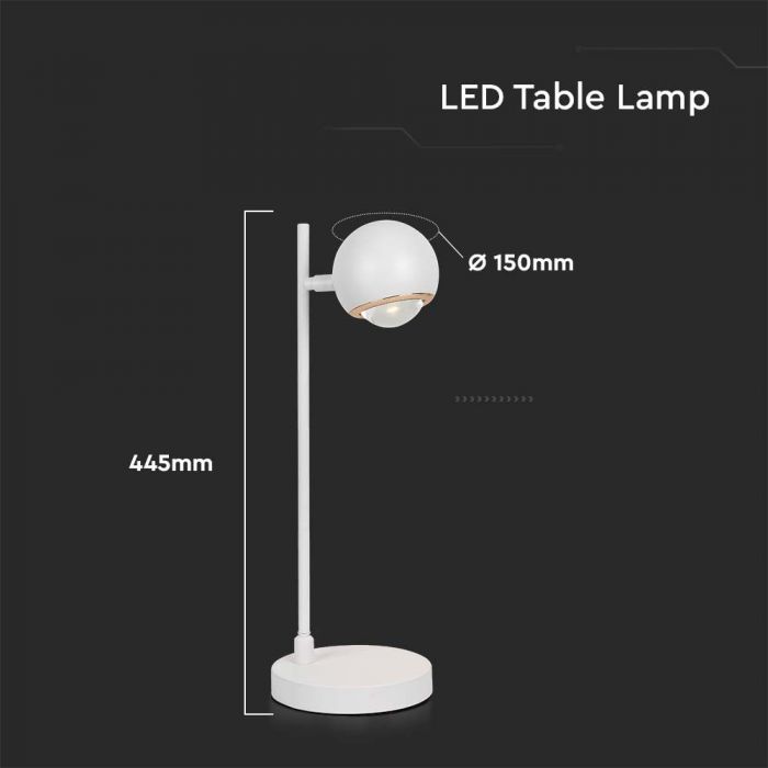 LED TABLE LAMP 6W WW 500lm 60° 150x445 WHITE