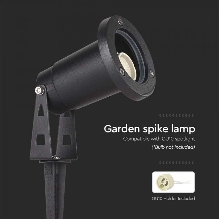 LED GARDEN MINI SPIKE ALUMINIUM GU10 88x75x245mm BLACK IP65