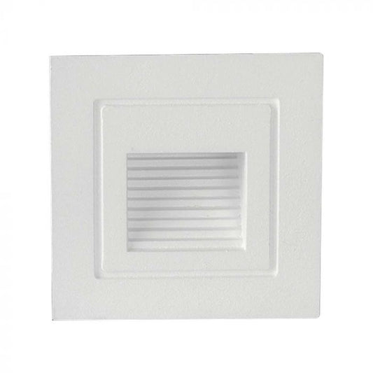 LED STEP LIGHT SQUARE 3W 180lm WW 270° 58x58x45mm WHITE IP65