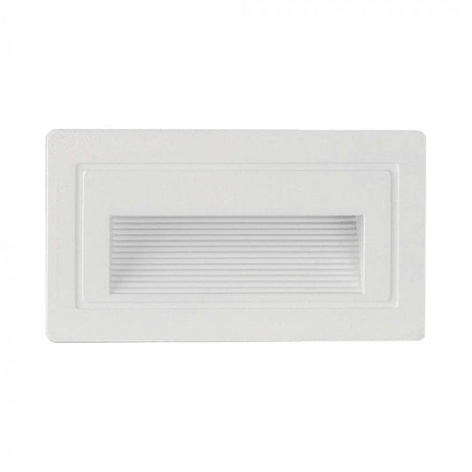 LED STEP LIGHT RECTANGLE 3W 180lm WW 270° 58x103x45mm WHITE IP65