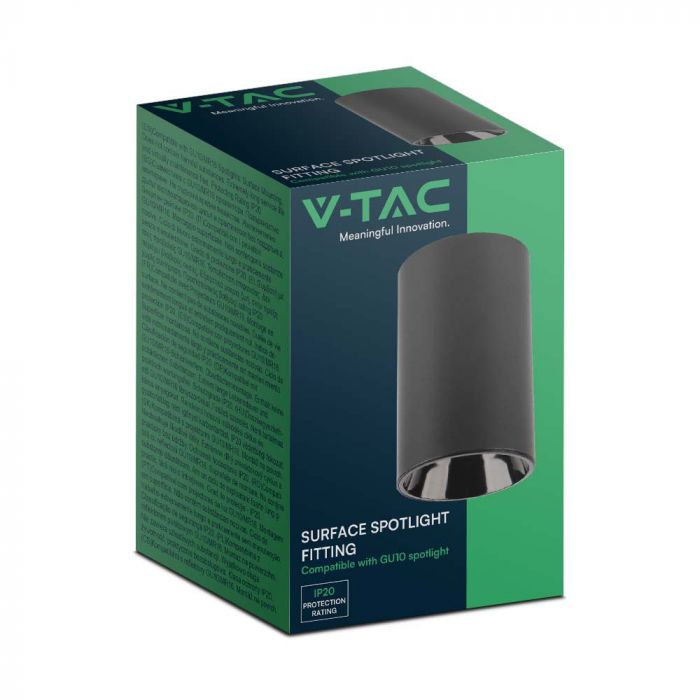 LED SURFACE SPOTLIGHT FITTING GU10 100x65mm RD BLACK