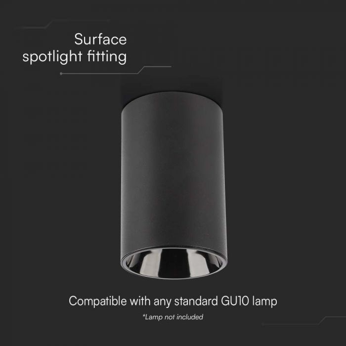 LED SURFACE SPOTLIGHT FITTING GU10 100x65mm RD BLACK
