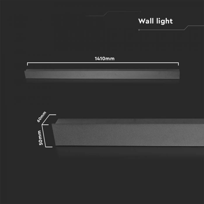 LED LINEAR WALL LIGHT 23W WW 2875lm 150° 1410x60x50mm ANTHRACITE IP65