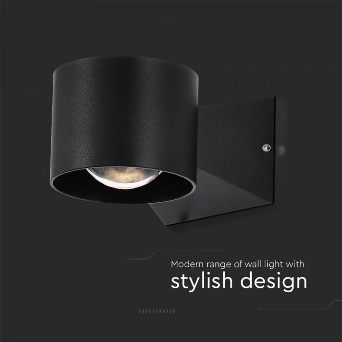 LED WALL LIGHT 5W WW 465lm 90° 90x70x130mm BLACK IP65
