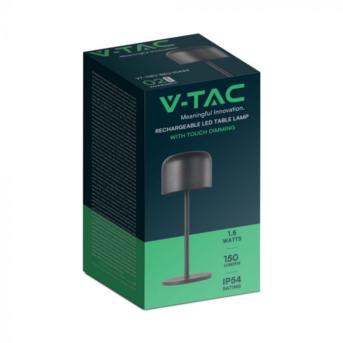 LED TABLE LAMP 1.5W WW+CW 150lm 180° 86x210mm BLACK IP54