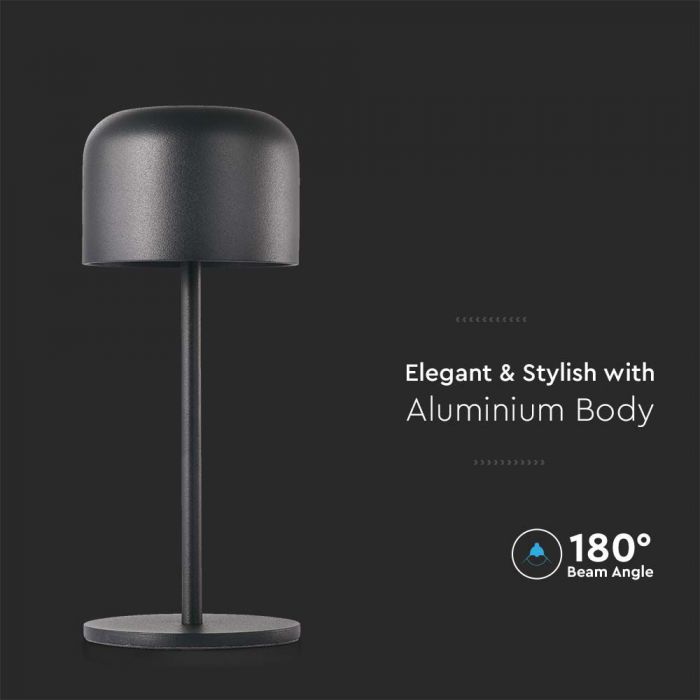LED TABLE LAMP 1.5W WW+CW 150lm 180° 86x210mm BLACK IP54
