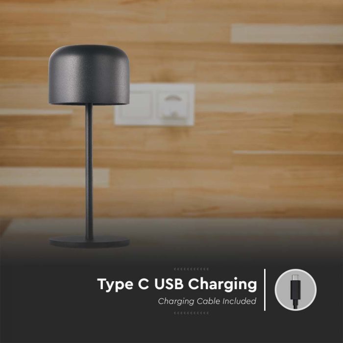 LED TABLE LAMP 1.5W WW+CW 150lm 180° 86x210mm BLACK IP54