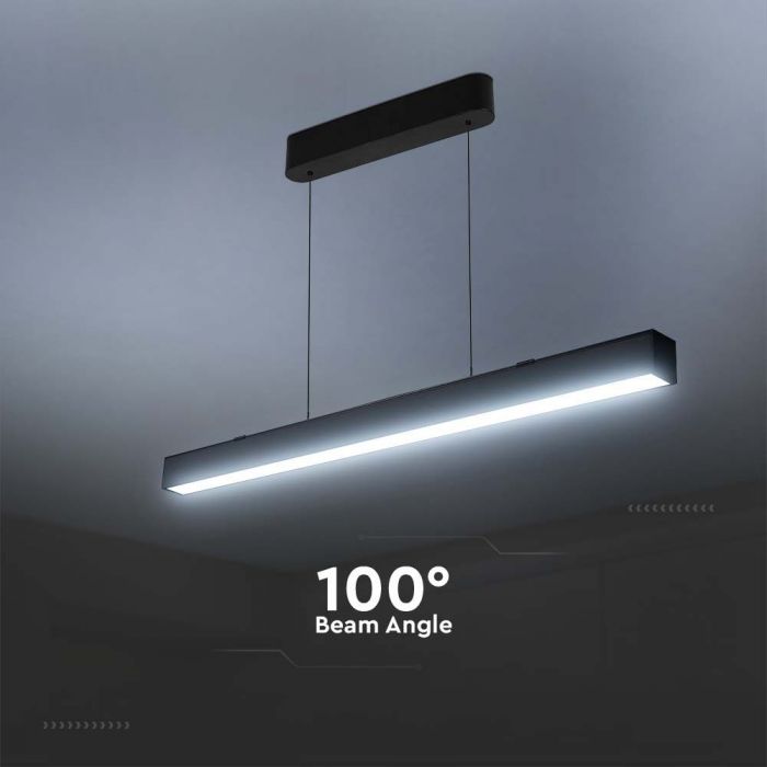 LED LINEAR HANGING LIGHT UP & DOWN 40W 3IN1 3400lm 1210x55x15.8mm BLACK