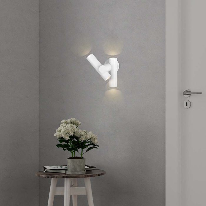 LED SPOT WALL LIGHT 2WAY 6W 620lm DL 172x105x253mm WHITE IP44