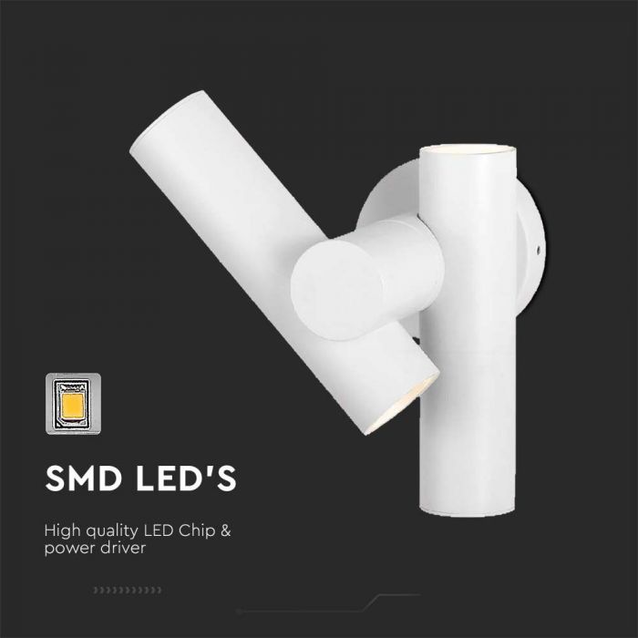 LED SPOT WALL LIGHT 2WAY 6W 620lm DL 172x105x253mm WHITE IP44